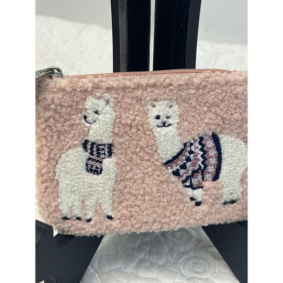 Cath Kidston London Pink Llama Sherpa Front Lined Zip Money Pouch - Picture 2 of 5